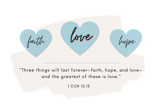 "Three things will last forever-faith, hope, and love-and the greatest of these is love."